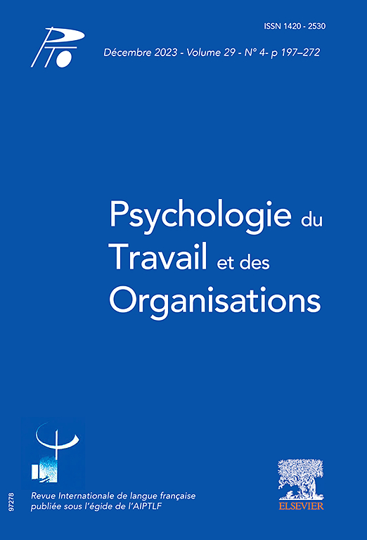 Go to journal home page - Psychologie du Travail et des Organisations